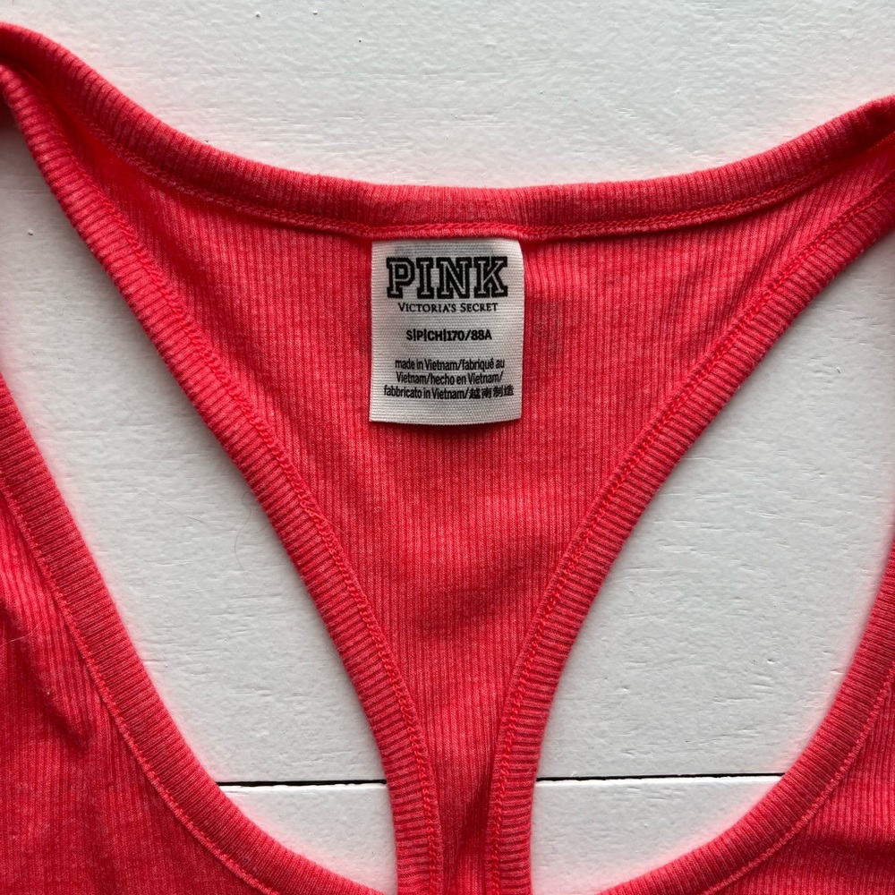 Pink VS Racerback Ribbed Tank - Picture 5 of 7